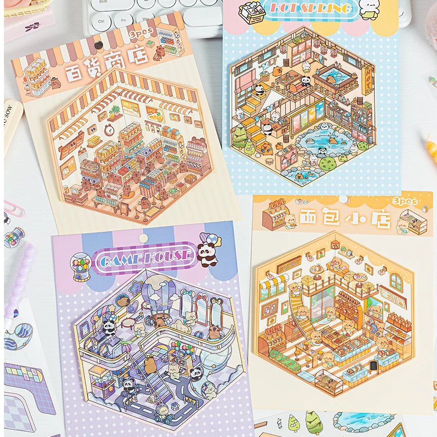 Set pegatinas 3D apilables Capibara gato perro – DIY infantil para niños - imagen 5