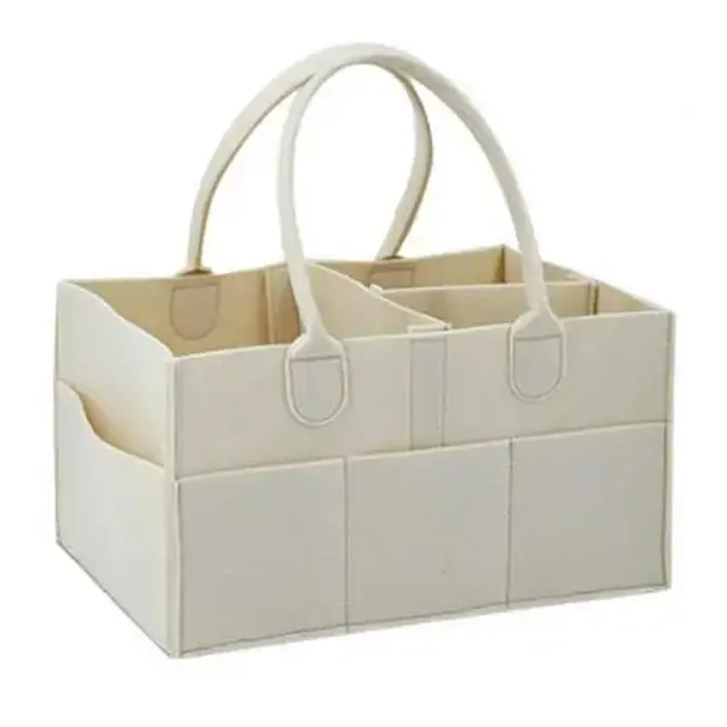 Bolsa portapañales de fieltro grande capacidad para accesorios bebé - imagen 3