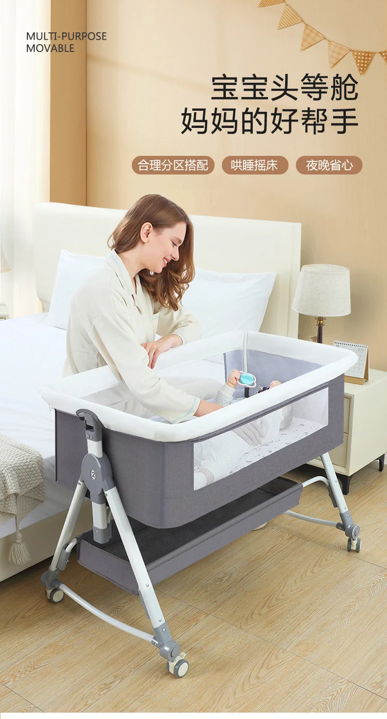 Cuna y cama para recién nacido en uso