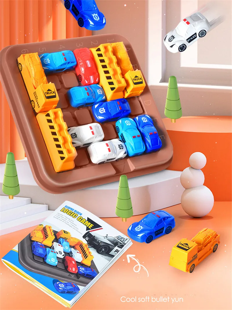 Juego Montessori de coche con piezas de rompecabezas de madera