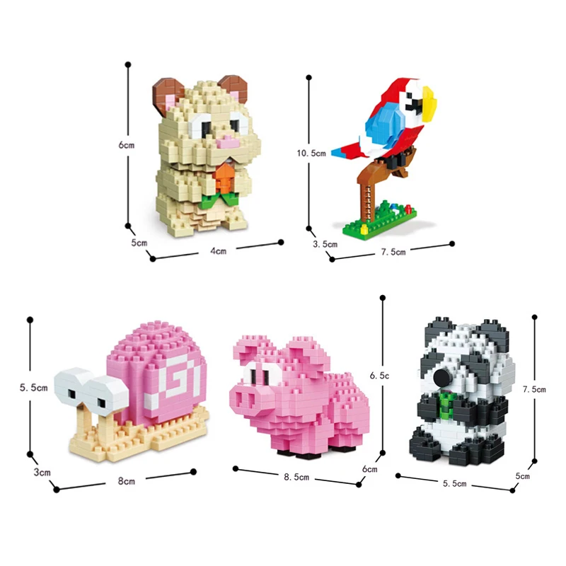 Bloques de construcción 3D de animales con forma de diamante - imagen 2