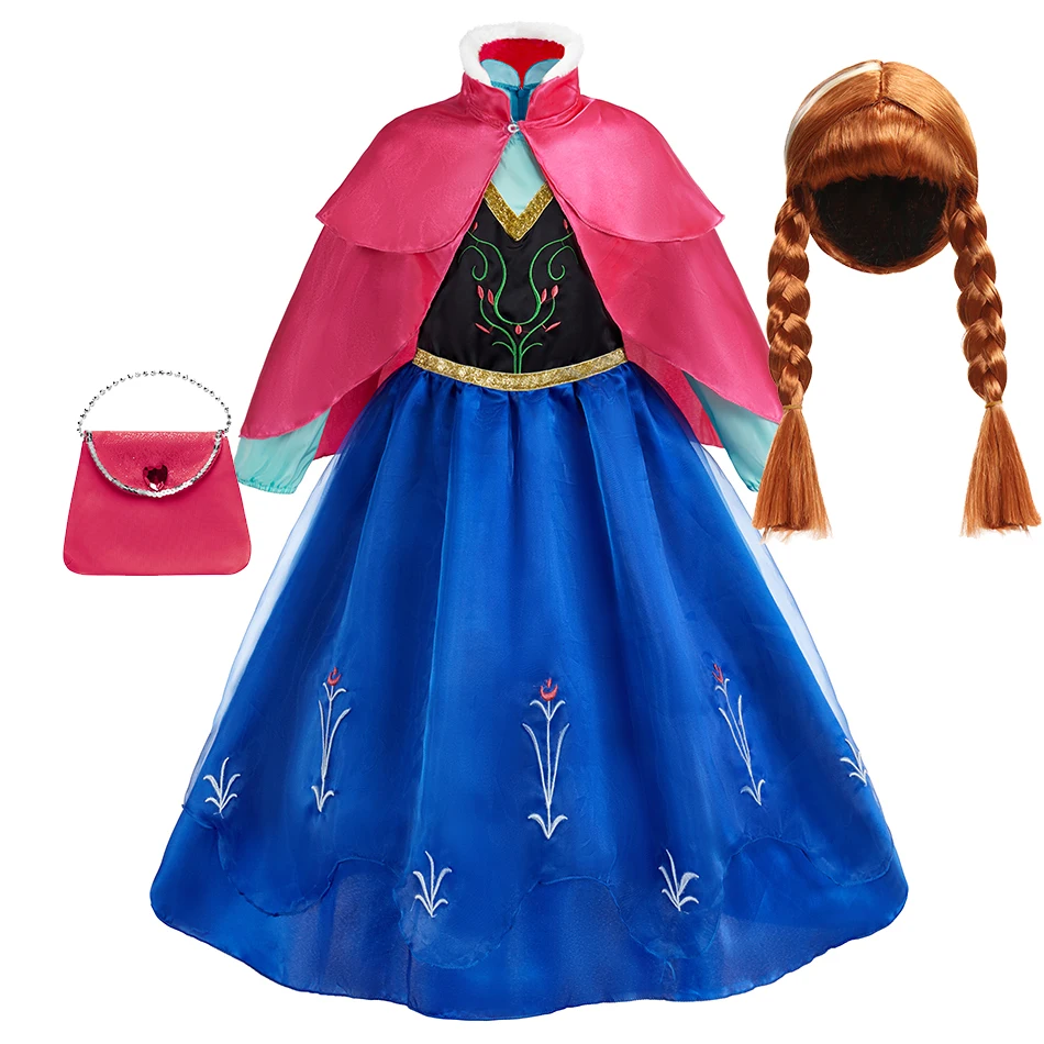 Disfraz de princesa niña con capa y peluca trenzada para fiestas - imagen 2