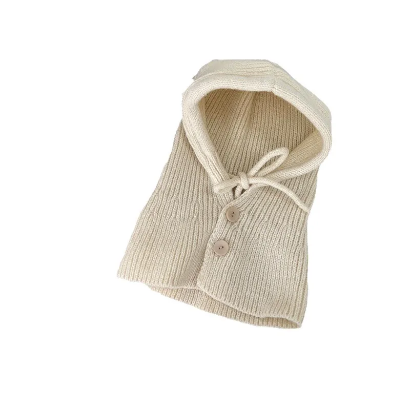 Gorro invierno bebé con calentador de cuello tipo capucha