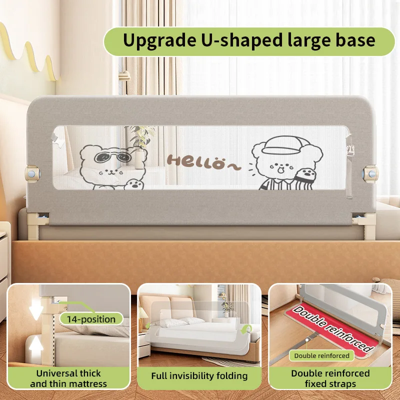 Protector anticaídas de riel de cama ajustable para niños - imagen 4
