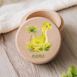 Caja recuerdos bebé personalizada dinosaurio de madera