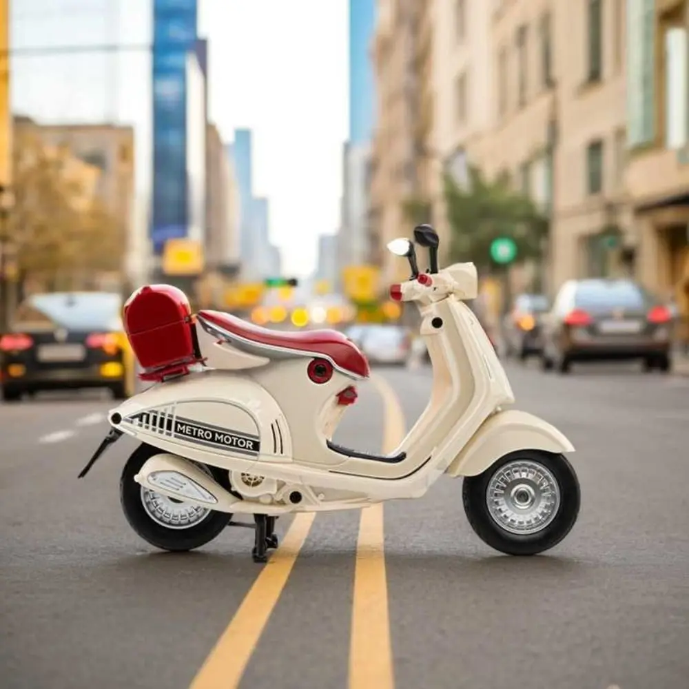 Motocicleta retro de aleación con sonido, modelo a escala juguete - imagen 3
