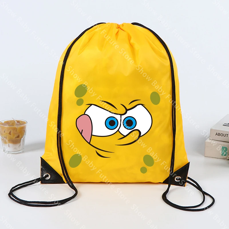 Bob Esponja mochila saco impermeable con cordón para niños - imagen 4