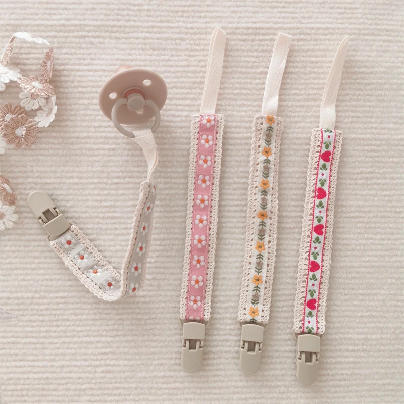 Cadena de chupete bordada con flores estilo étnico anticaída - imagen 3