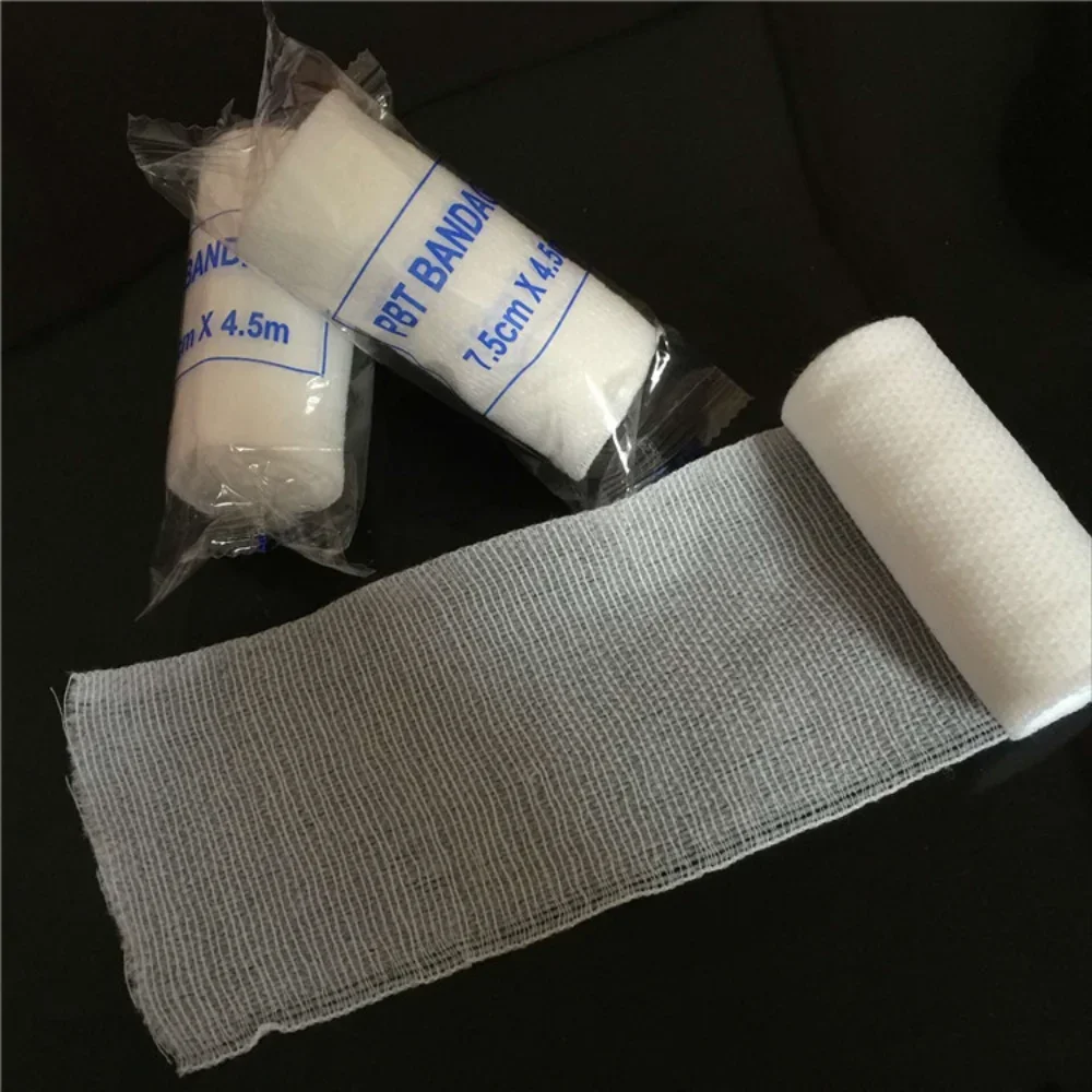 Venda elástica PBT de algodón para curas y primeros auxilios
