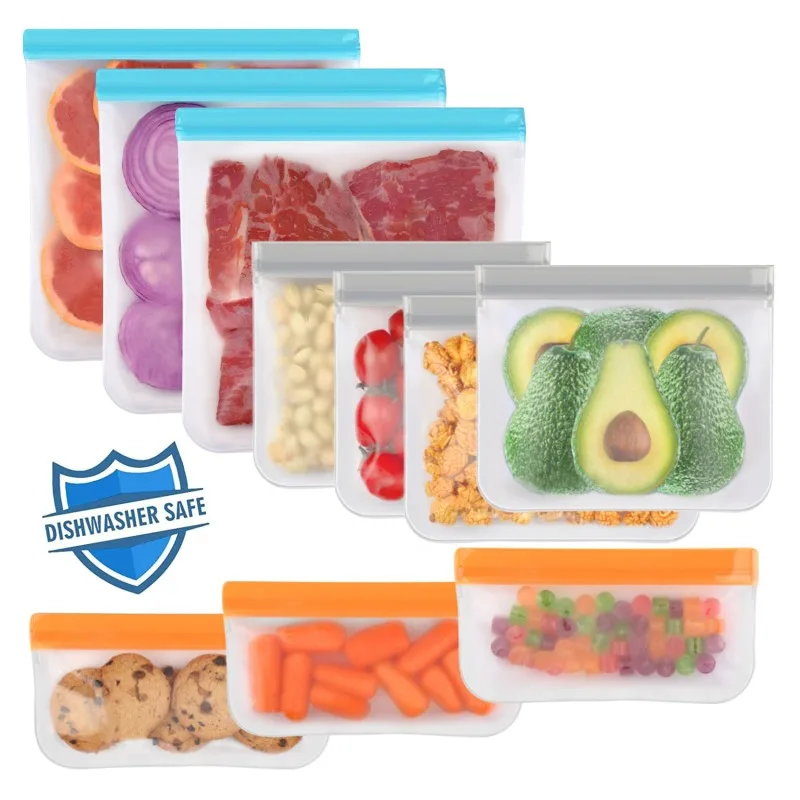 Bolsa de silicona reutilizable sin BPA, a prueba de fugas