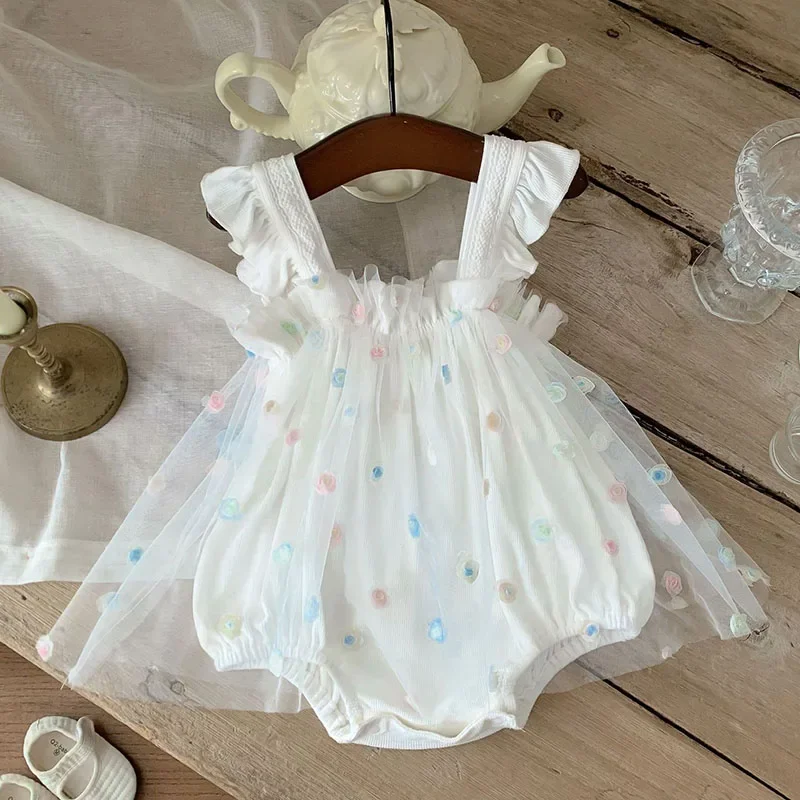 Mono floral veraniego con volantes para bebé MILANCEL