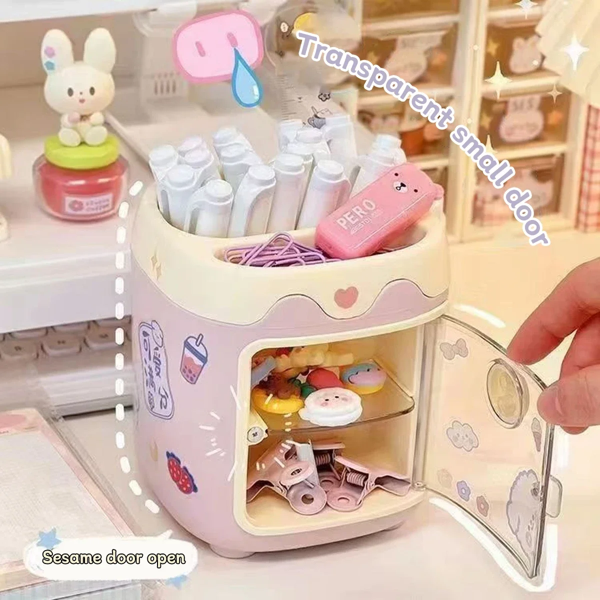 Portalápices infantil nórdico con rejilla múltiple creativo