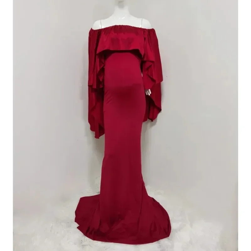 Vestidos de maternidad elásticos largos para sesiones fotográficas - imagen 3