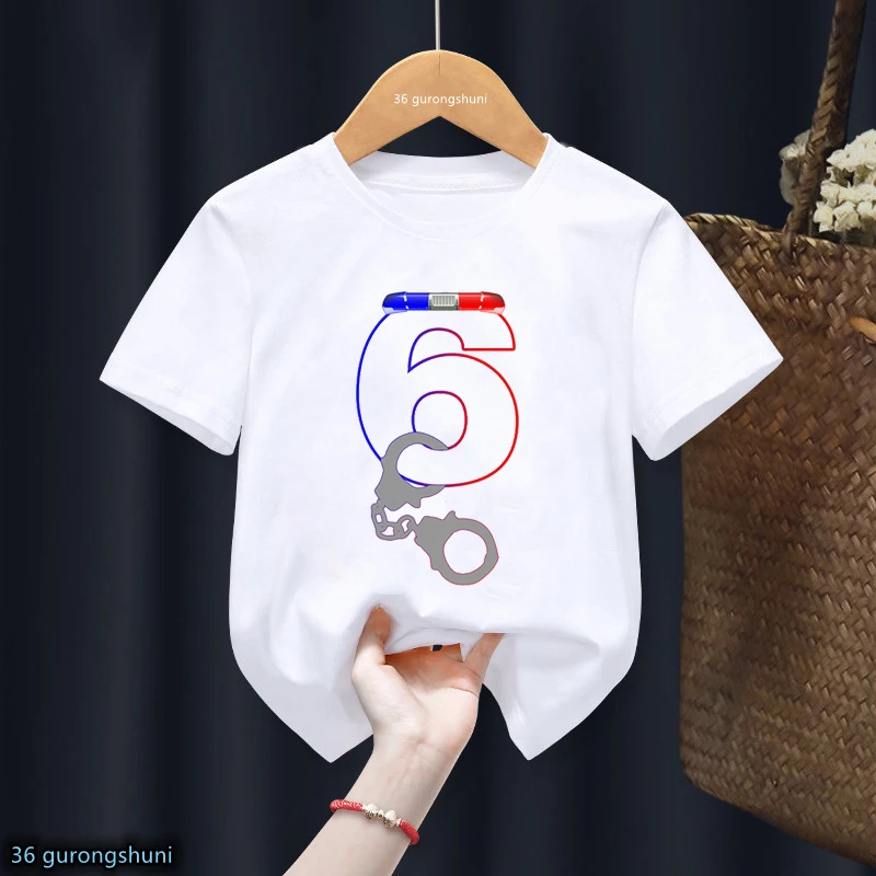 Camiseta policía sirena cumpleaños niño niña regalo fiesta