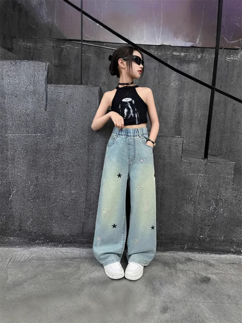 Pantalones vaqueros sueltos para niñas primavera otoño - imagen 4