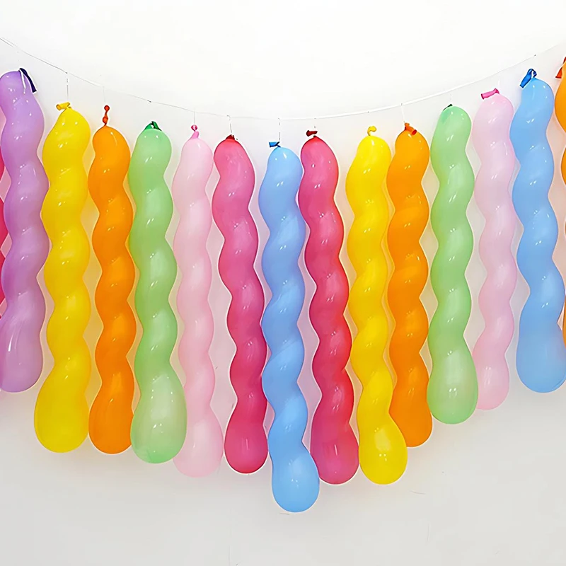 Globos largos en espiral de goma ZYF para decoración festiva - imagen 5