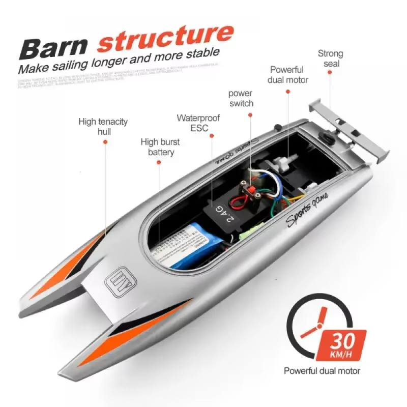 Barco RC para niños 2.4G con doble motor y evitación de obstáculos - imagen 4