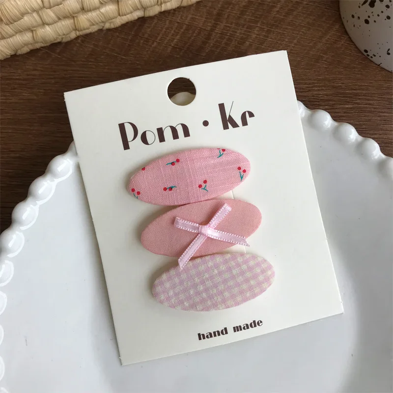 Horquilla de pelo floral y cuadros de tela con clip para niños