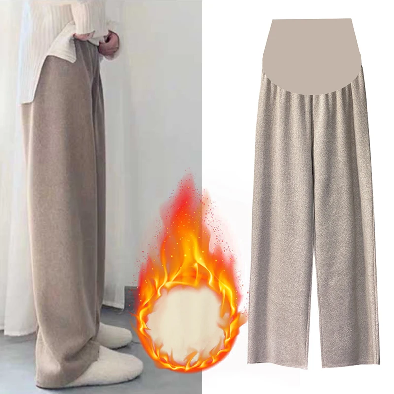 Pantalón premamá de velludo grueso y cálido – Tiro alto para invierno - imagen 5