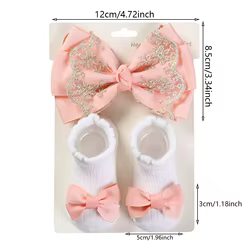 Conjunto bebé: calcetines antideslizantes y sombrero de princesa
