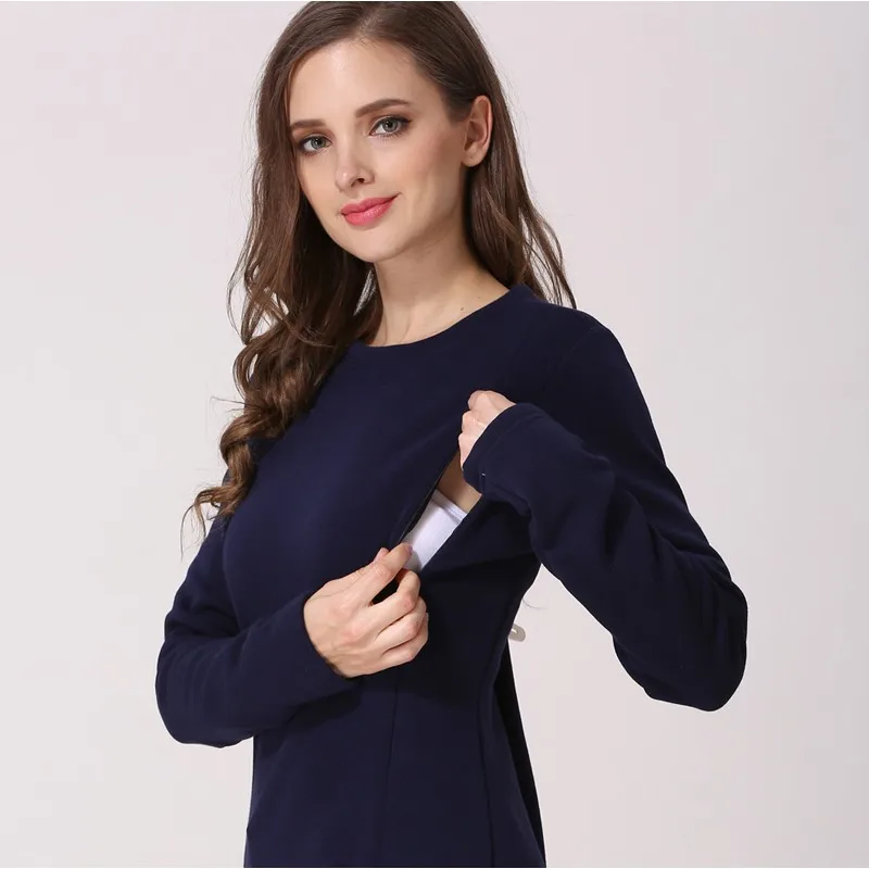 Sudadera de maternity con capucha de lana cómoda para embarazadas - imagen 3
