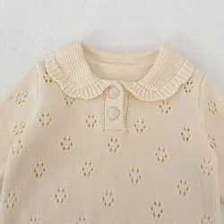 Jersey calado ligero de algodón para bebé en primavera