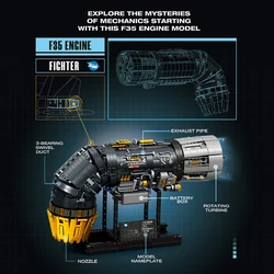Bloques de construcción de motor turbofan para niños – modelo vertical