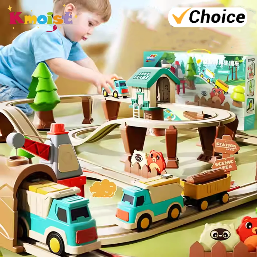 Tren eléctrico con vías y kit de construcción bosque para niños - imagen 5