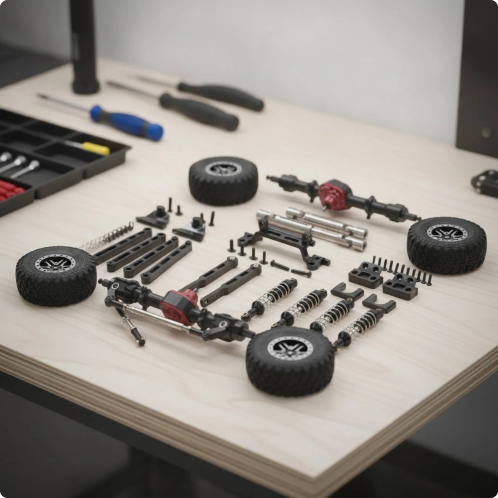 Coche RC: kit de mejora metálico con amortiguador trasero - imagen 2