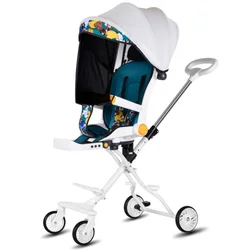 Cochecito plegable bidireccional para bebé – Ligero con bandeja y reposapiés