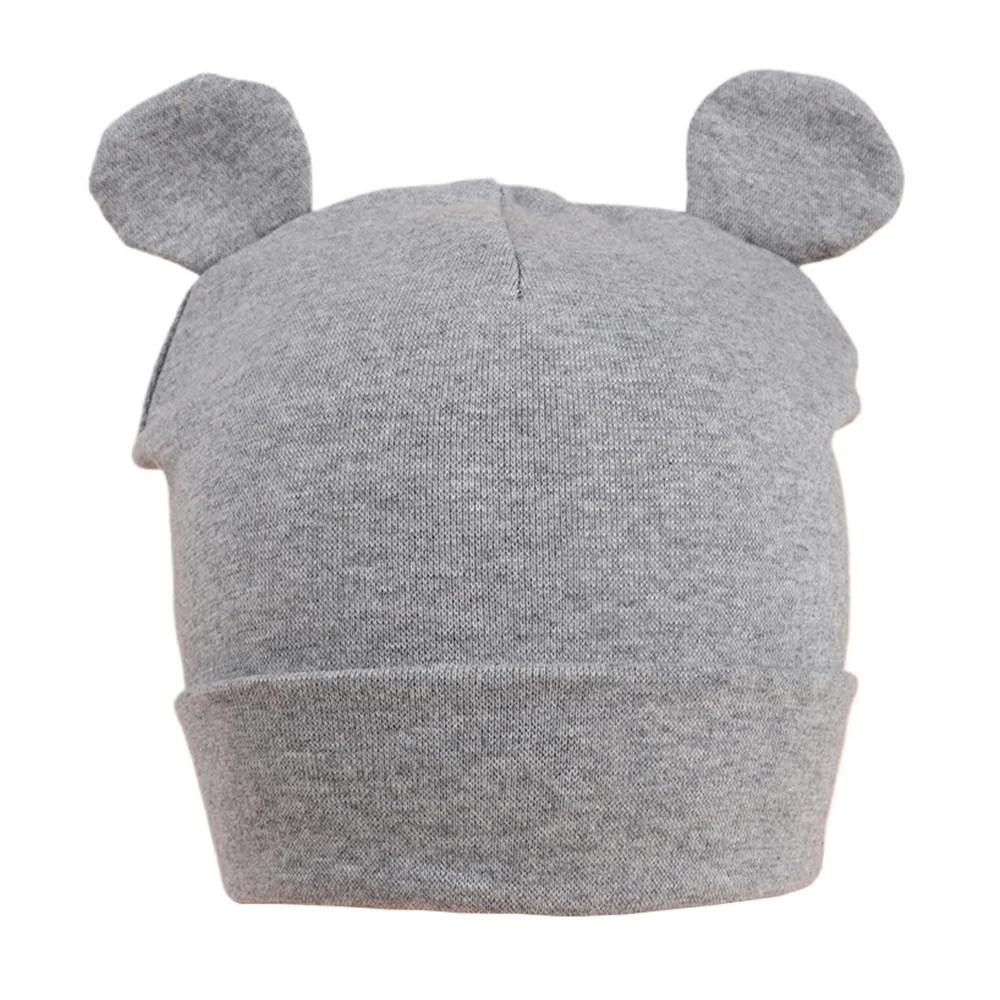 Gorro de bebé de algodón de color liso para primavera y otoño - imagen 4