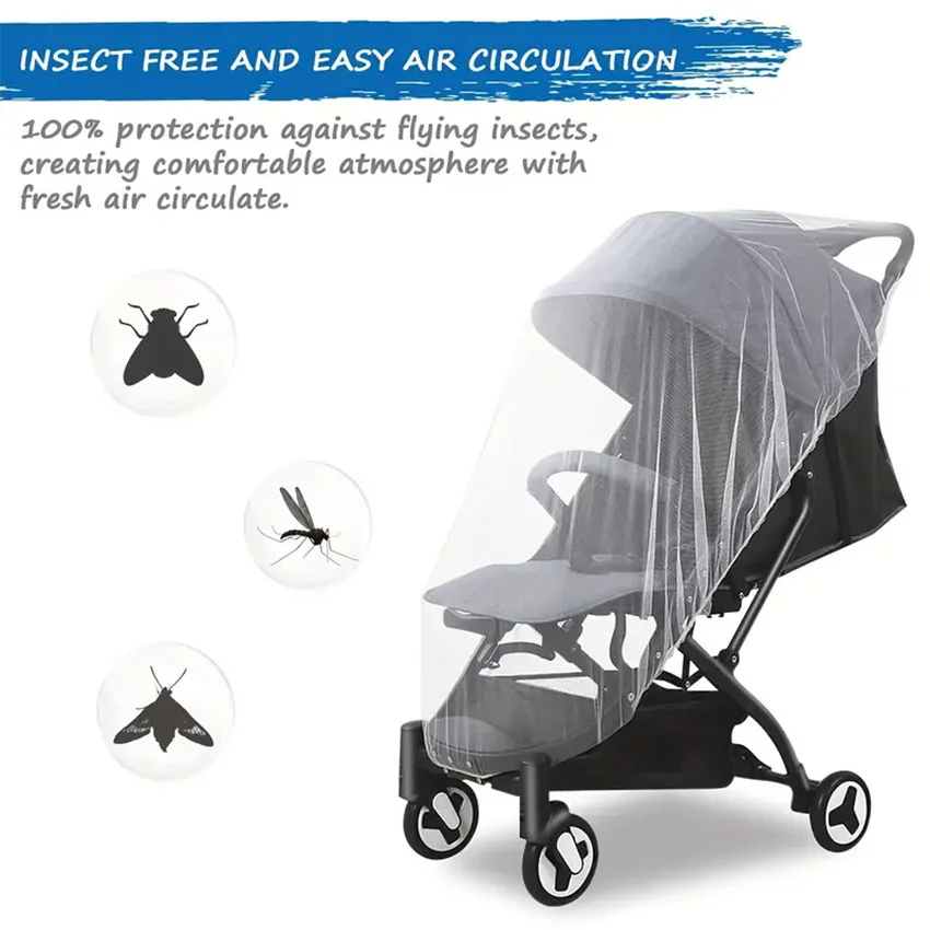 Mosquitera para cochecito de bebé, universal de verano gran tamaño - imagen 3