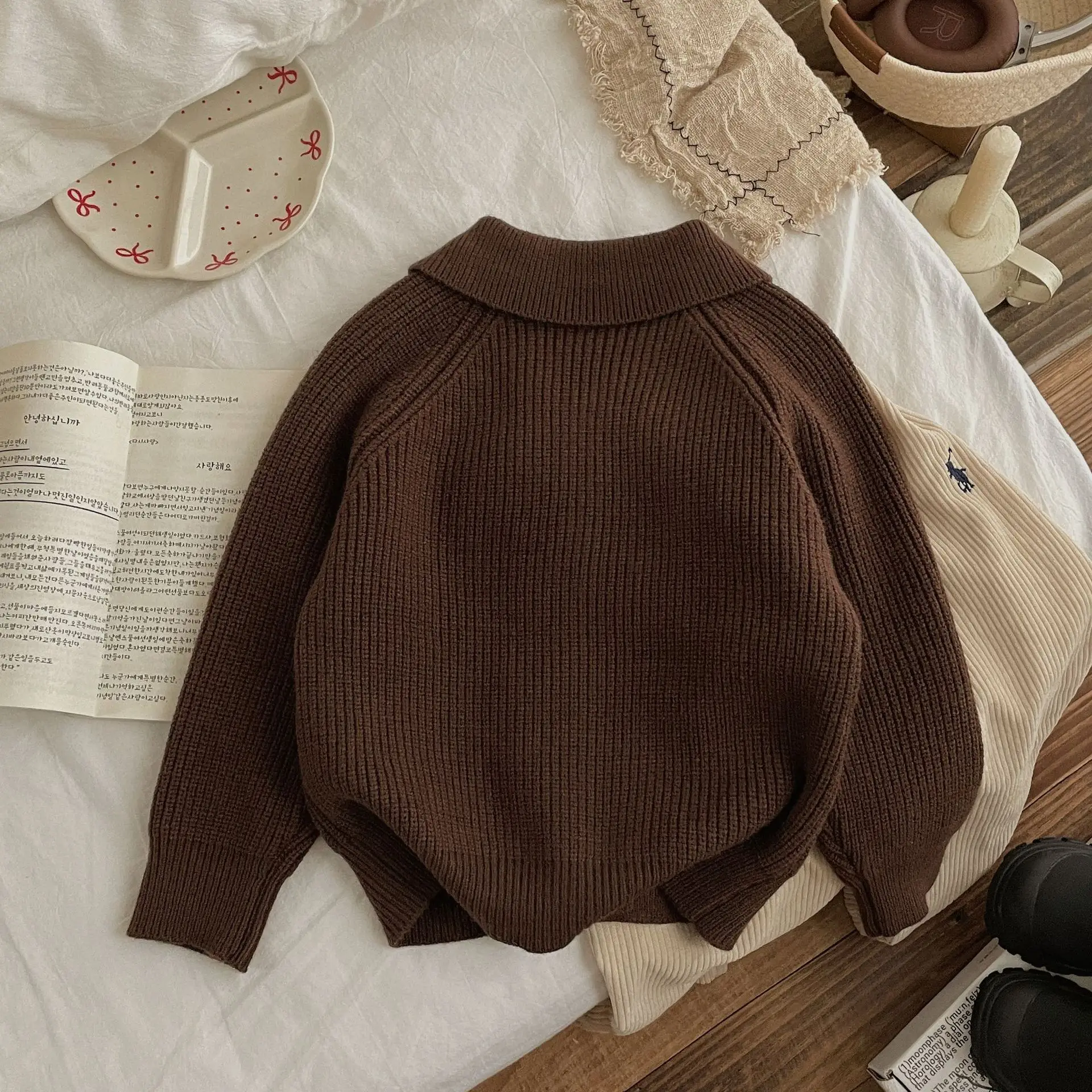 Cárdigan de lana para niños, grueso y cálido para invierno - imagen 5