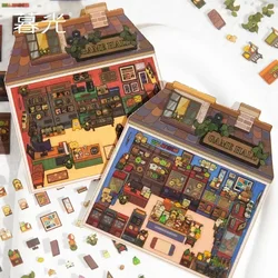 Pegatinas 3D de paisaje miniatura para juegos acogedores