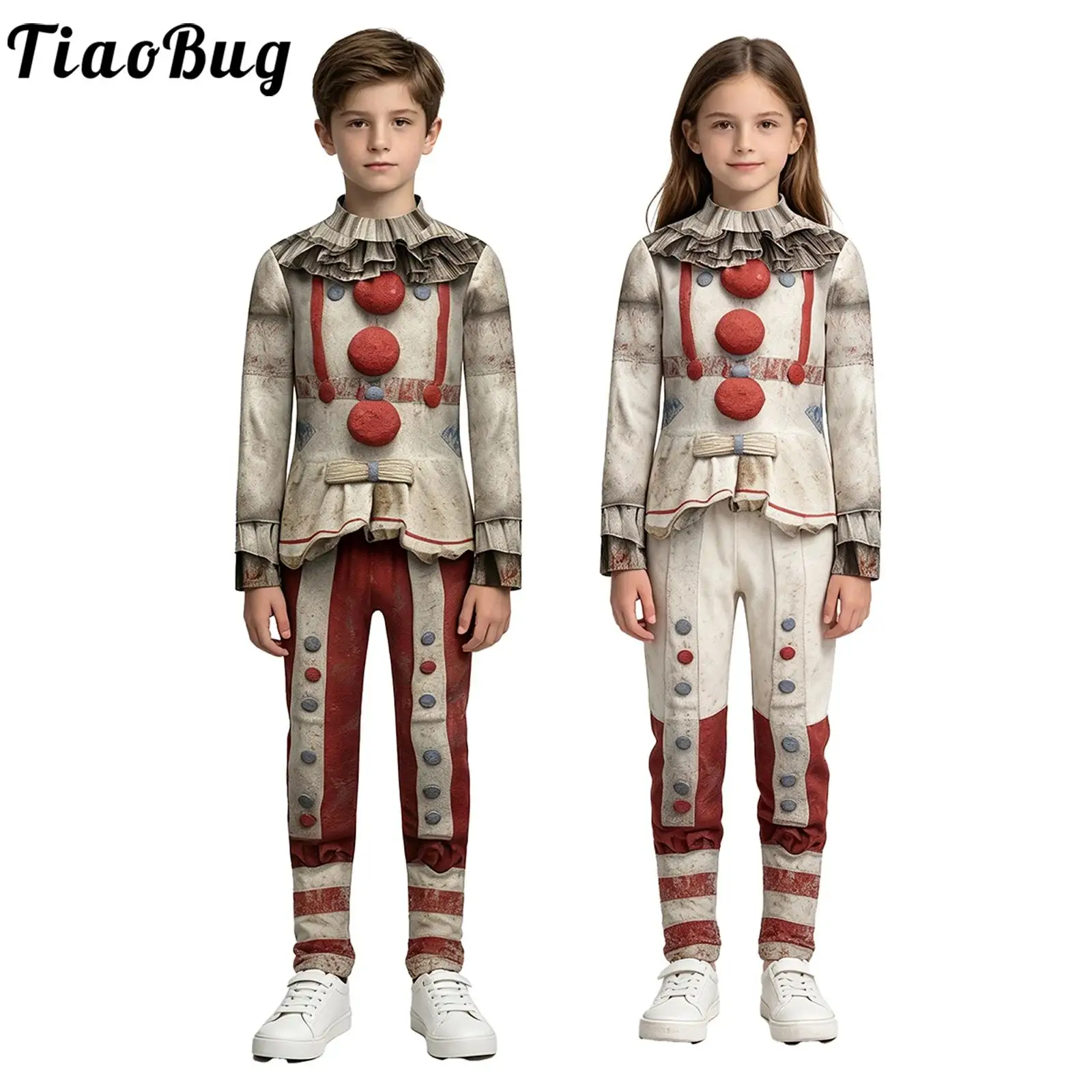 Disfraz de payaso de Halloween para niños y niñas, mono - imagen 5