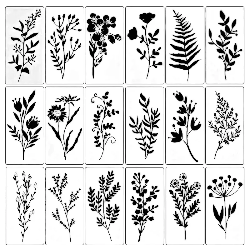 Plantillas florales impermeables reutilizables para manualidades - imagen 4