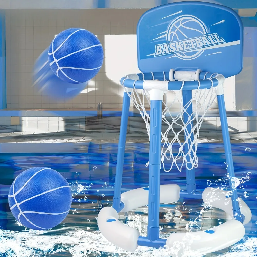 Aro de baloncesto flotante para piscina con pelotas de juego - imagen 2