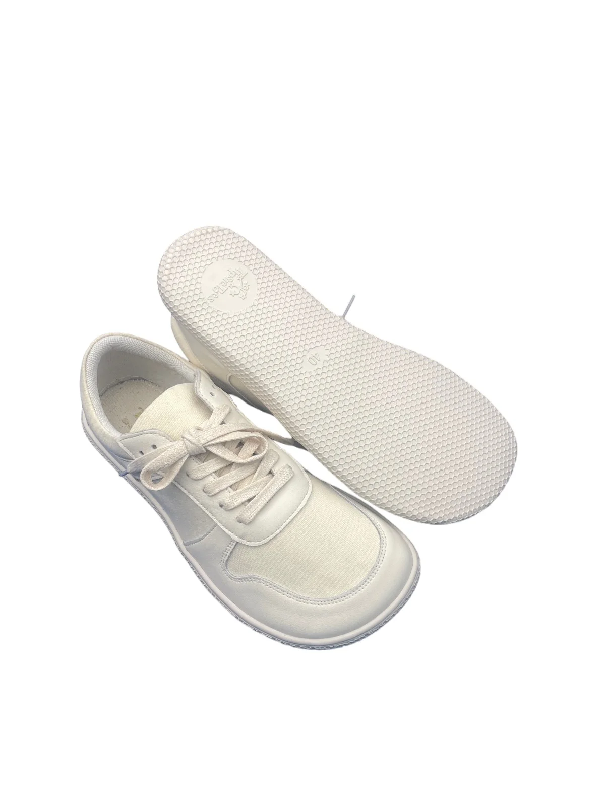 Tipsietoes Zapatillas descalzas de cuero y lona unisex, puntera ancha - imagen 5