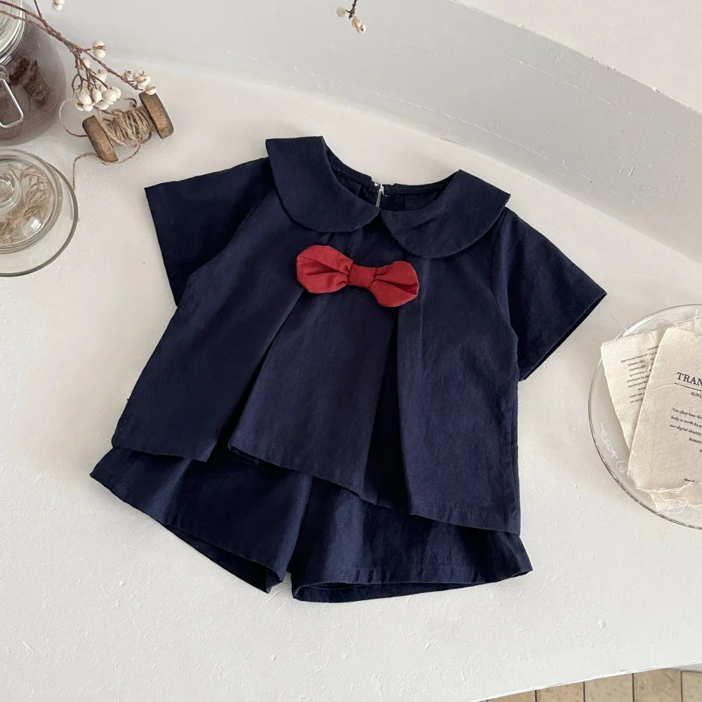 MILANCEL vestido de bebé verano preppy color liso ligero para niña - imagen 2
