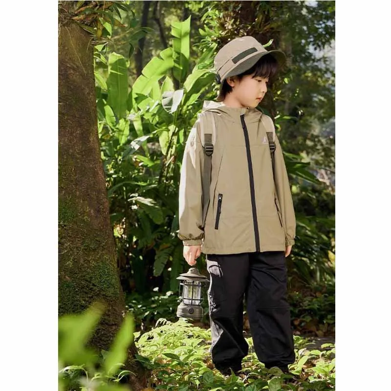 Chaqueta impermeable con capucha para niños de otoño - imagen 5