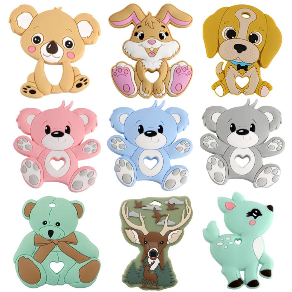 Colgante de silicona con animales pequeños para collar hecho a mano