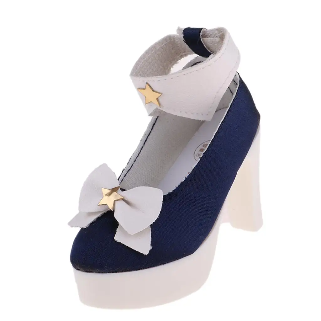 Zapatos de muñeca tacón alto BJD estilo Lolita con lazo textil - imagen 5