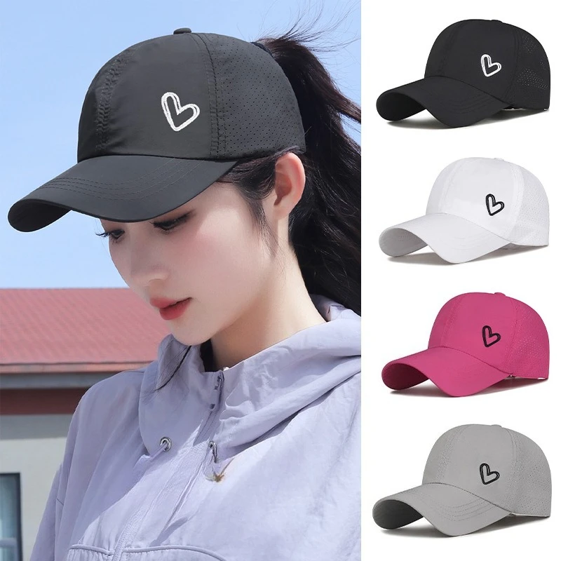 Gorra béisbol secado rápido con cola de caballo para niñas - imagen 5