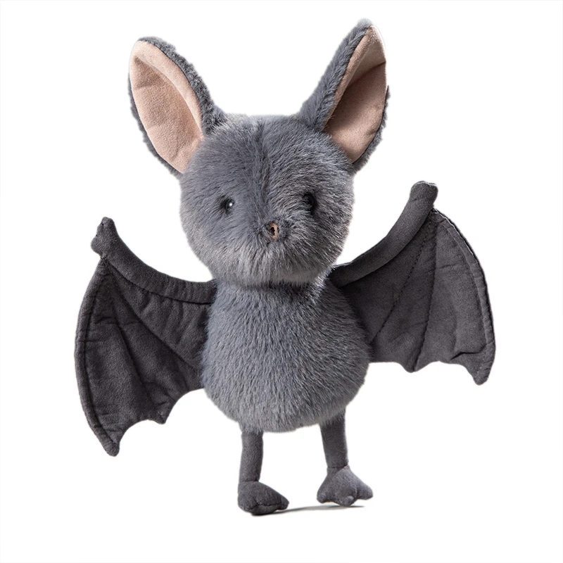 Vista del peluche murciélago y acabado suave