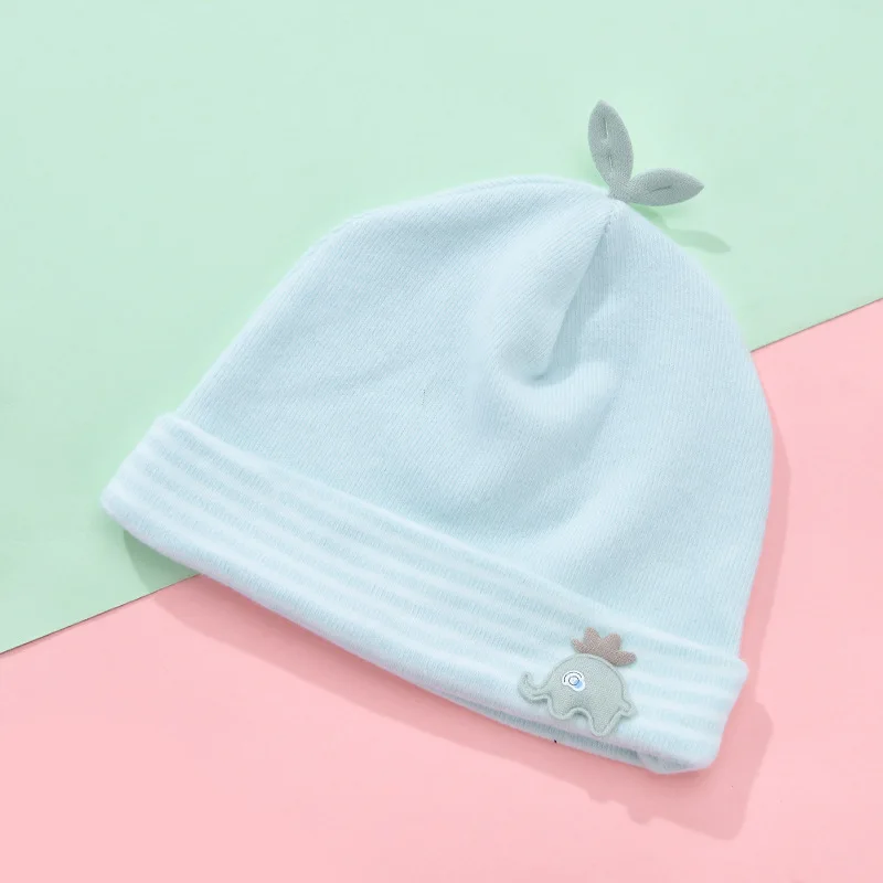 Gorro de algodón para bebé recién nacido delgado unisex primavera