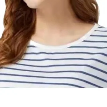 Camiseta de maternidad rayada con apertura para lactancia, manga corta - imagen 2