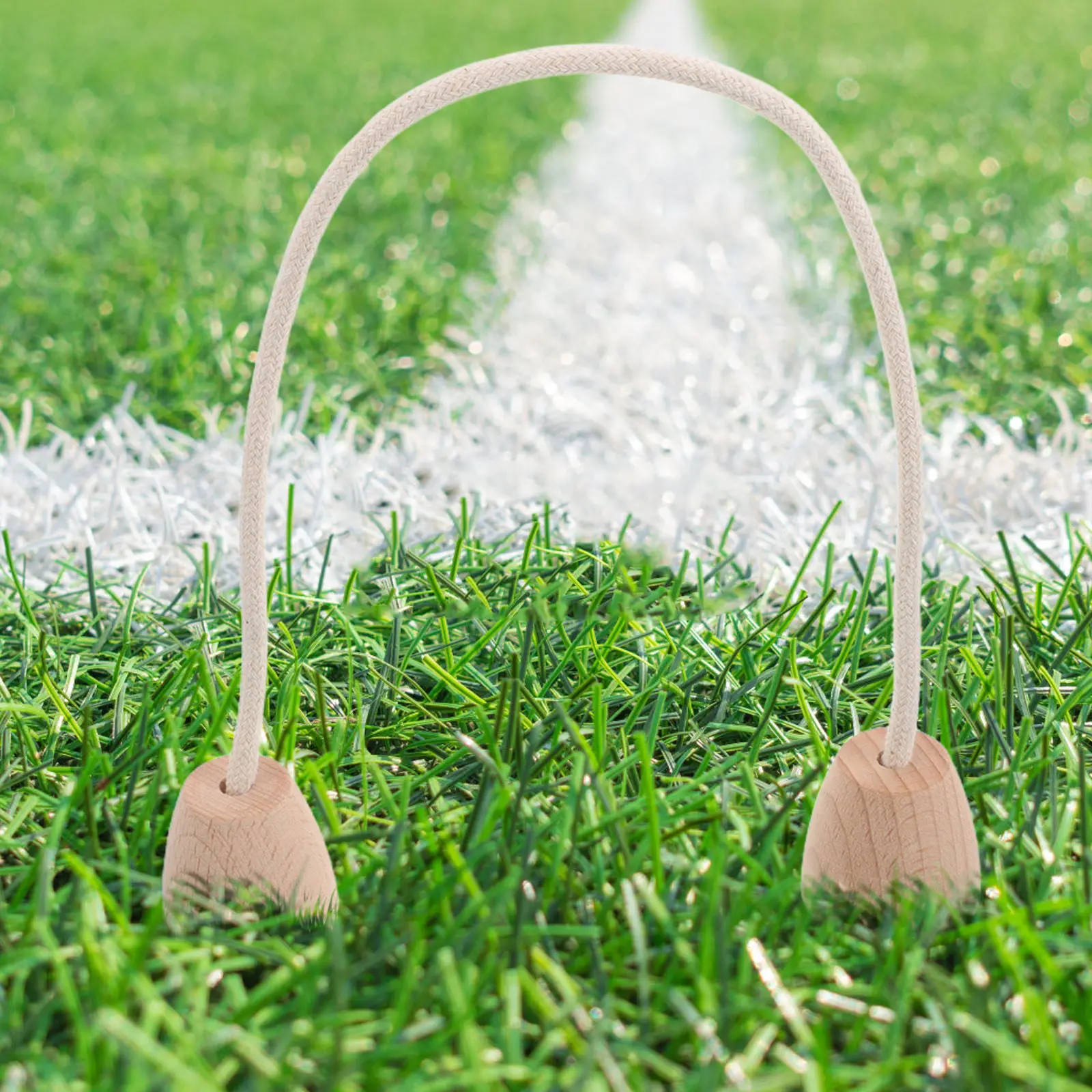 Porterías de croquet en madera con cuerda de repuesto para exterior - imagen 4