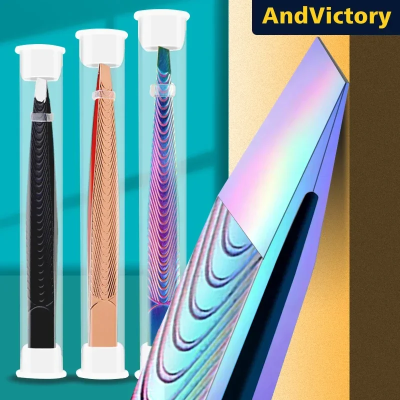 Pinzas depilatorias de acero inoxidable para cejas y pestañas - imagen 4