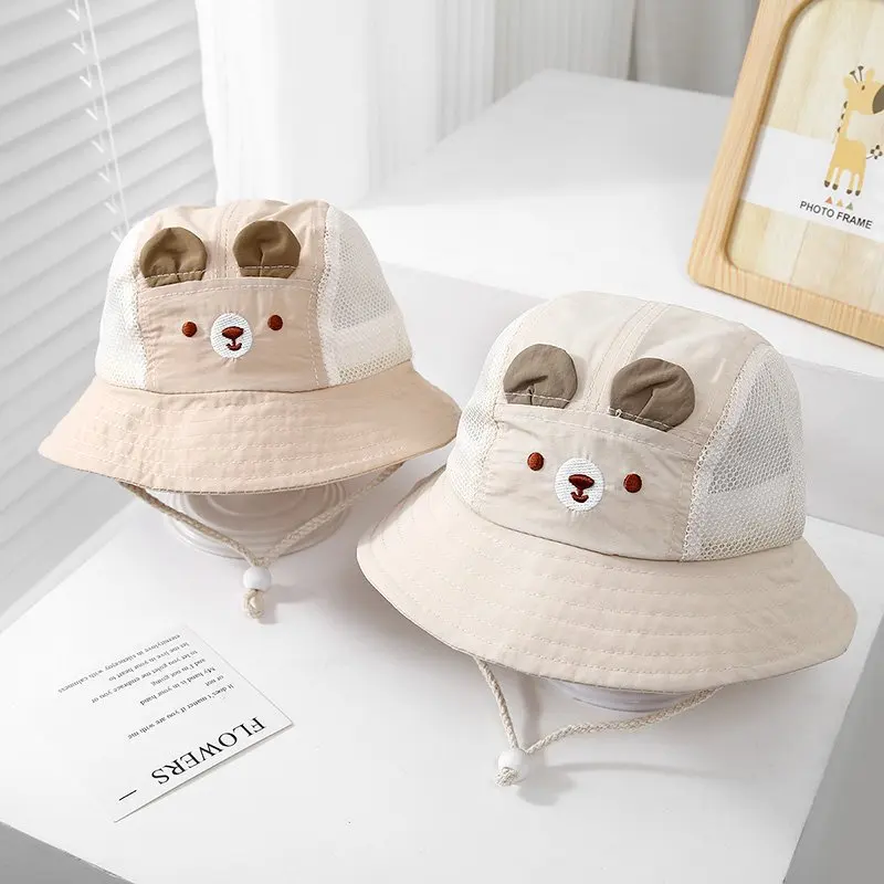 Gorra pescador de malla con protección solar para niños y niñas