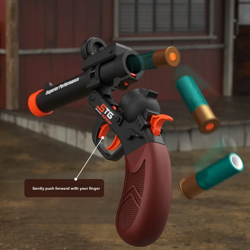 Pistola de juguete vintage lanzadora de balas blandas - imagen 4